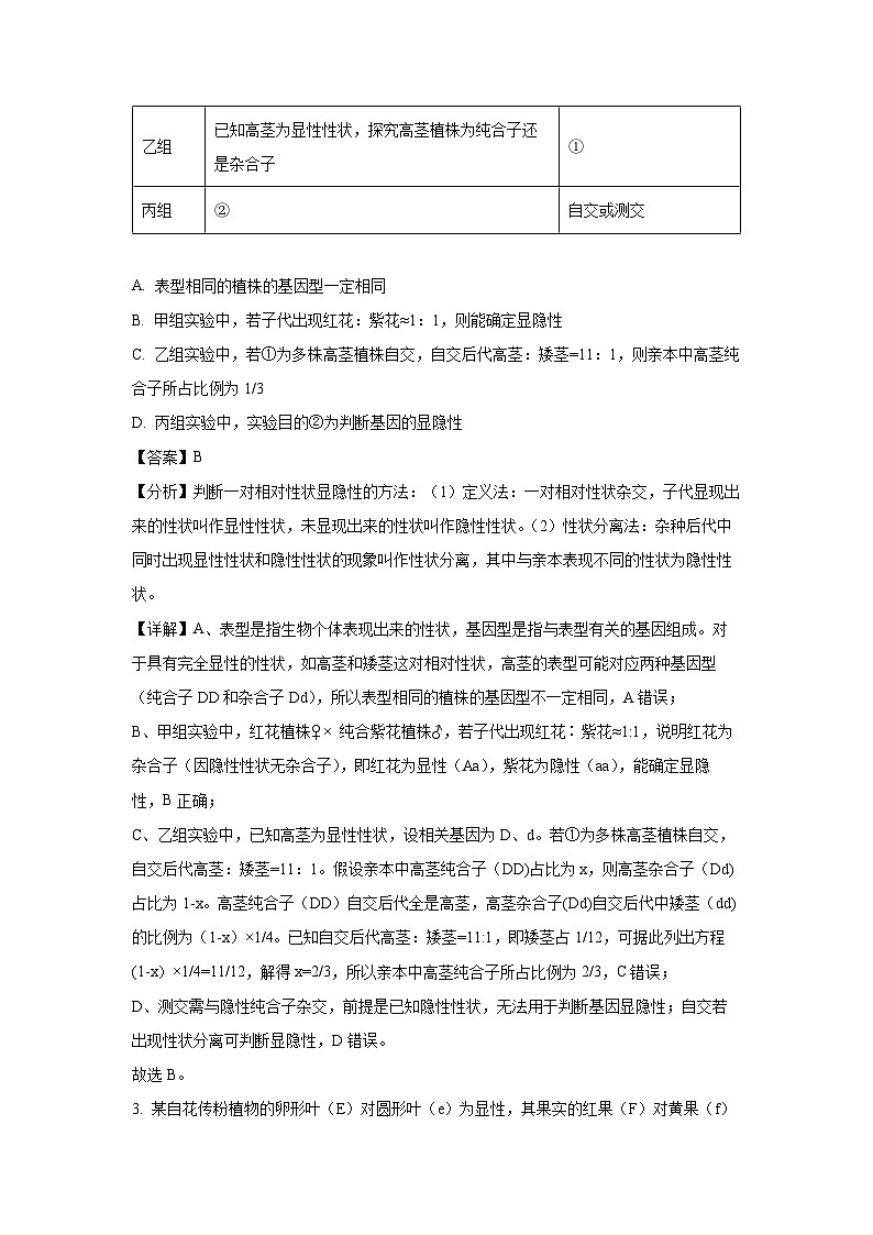 【生物】陕西省部分学校2024-2025学年高一下学期期中联考试题（解析版）第2页