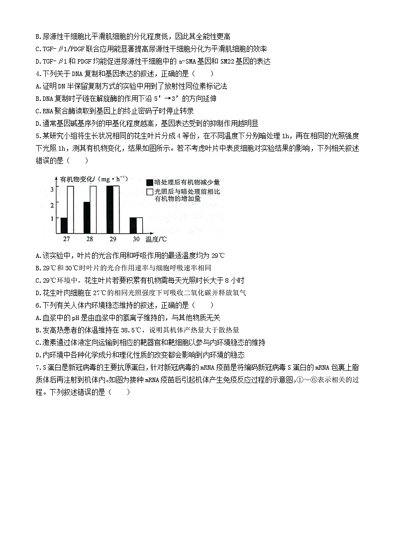 2024_2025学年高三生物上学期9月新高考适应性调研考试含解析第2页