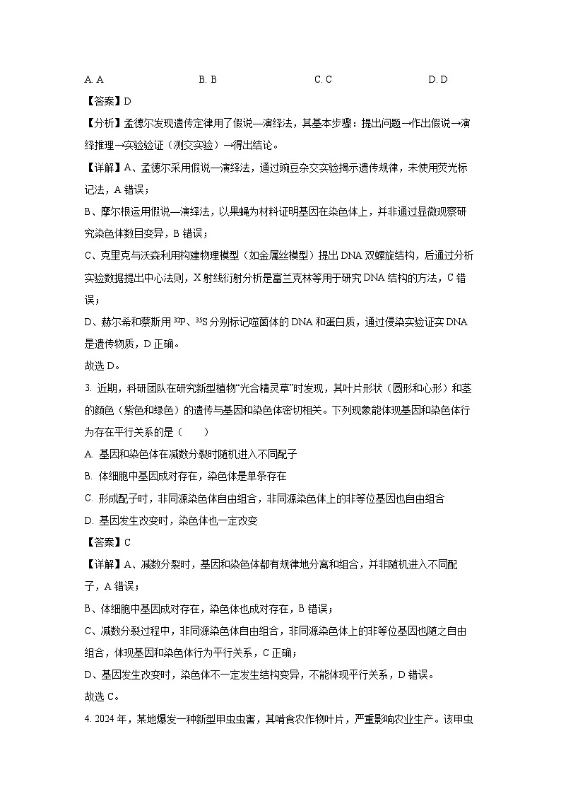 【生物】广东省八校联盟2024-2025学年高一下学期教学质量监测（二） 试卷（解析版）第2页