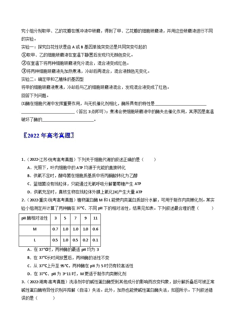 专题04 酶和ATP（原卷卷）第3页