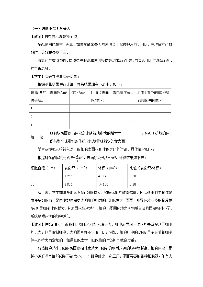 人教版高中生物必修1 6-1《细胞的增殖》课时1 教案第2页