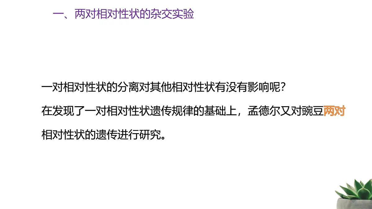 人教版高中生物必修2 1-2《孟德尔的豌豆杂交实验（二）》课时1 教学课件第4页