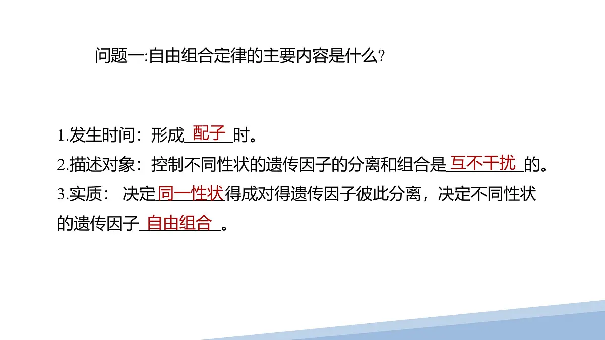 人教版高中生物必修2 1-2《孟德尔的豌豆杂交实验（二）》课时2 课件第2页