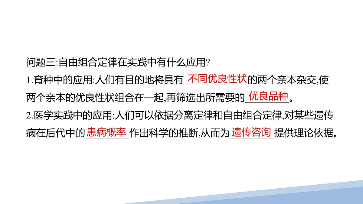 人教版高中生物必修2 1-2《孟德尔的豌豆杂交实验（二）》课时2 课件第5页