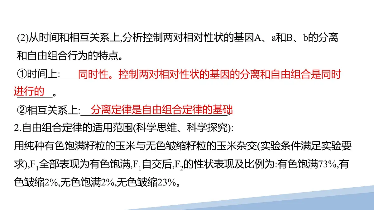 人教版高中生物必修2 1-2《孟德尔的豌豆杂交实验（二）》课时2 课件第7页