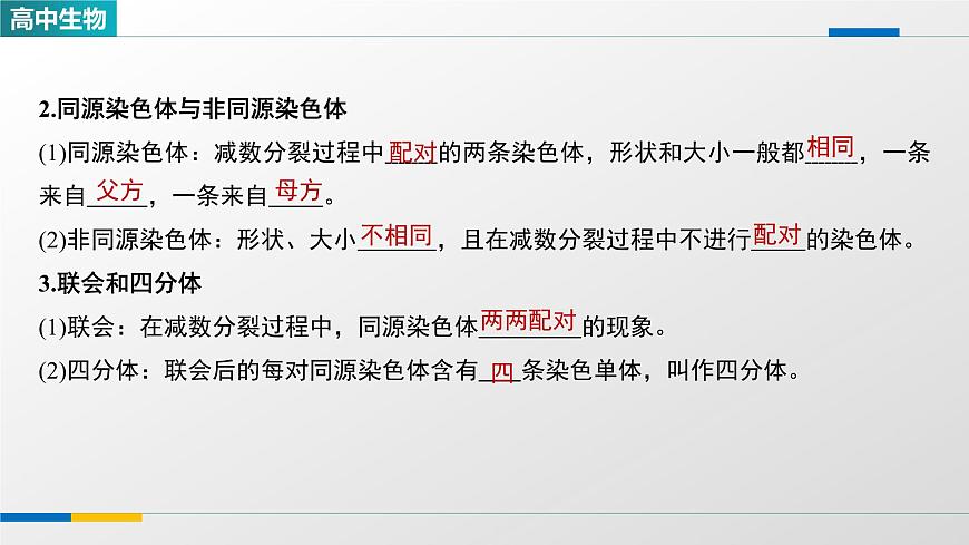 人教版高中生物必修2《2-1减数分裂和受精作用 第1课时》教学课件第6页