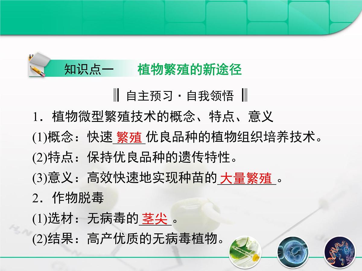 人教版 (新课标)高中生物选修3 2.1.2《植物细胞工程的实际应用》复习课件第3页
