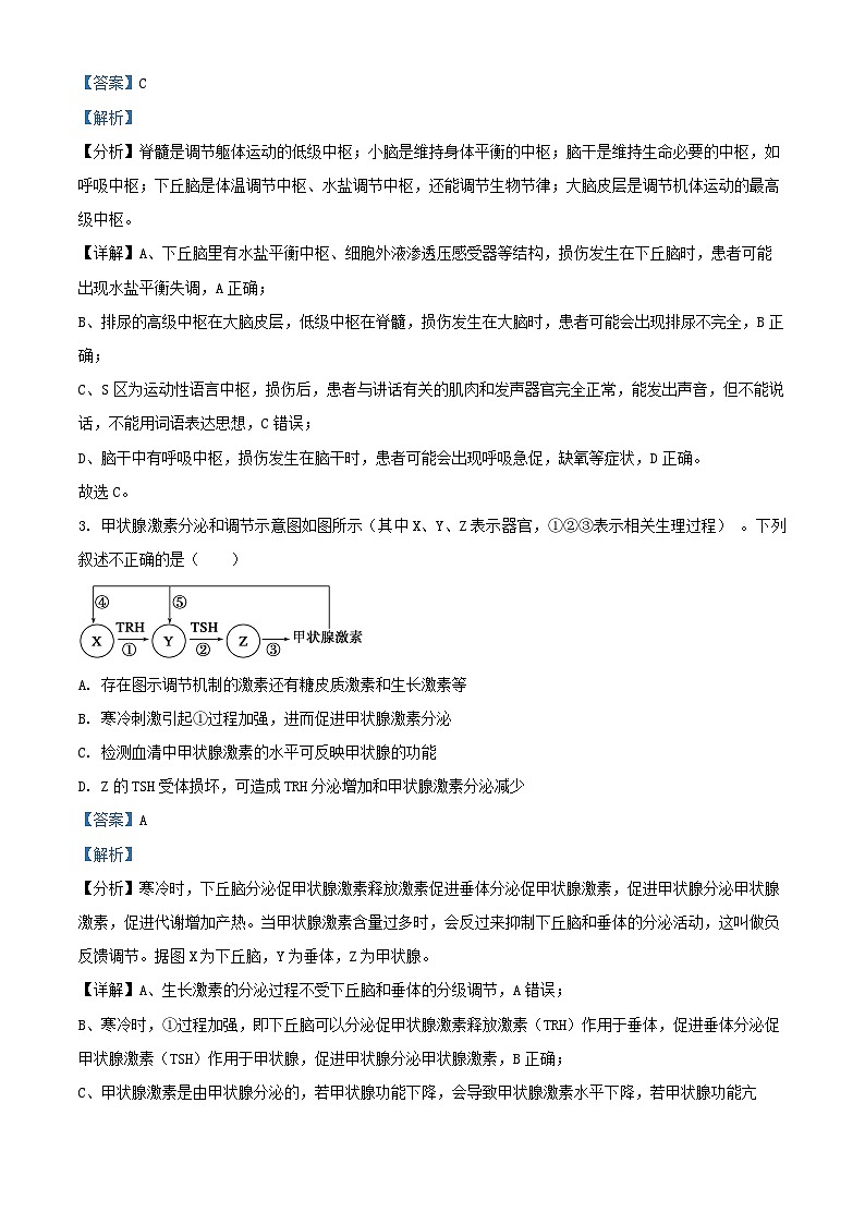 重庆市2024_2025学年高二生物上学期11月期中试题含解析第2页