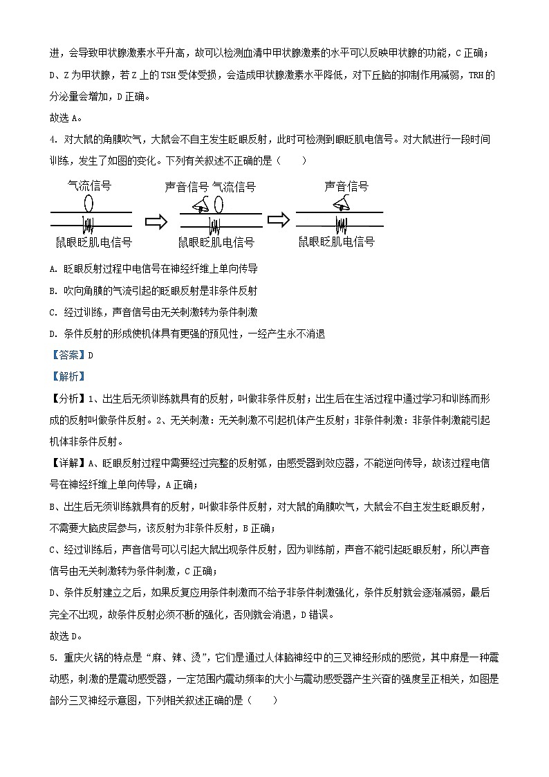 重庆市2024_2025学年高二生物上学期11月期中试题含解析第3页