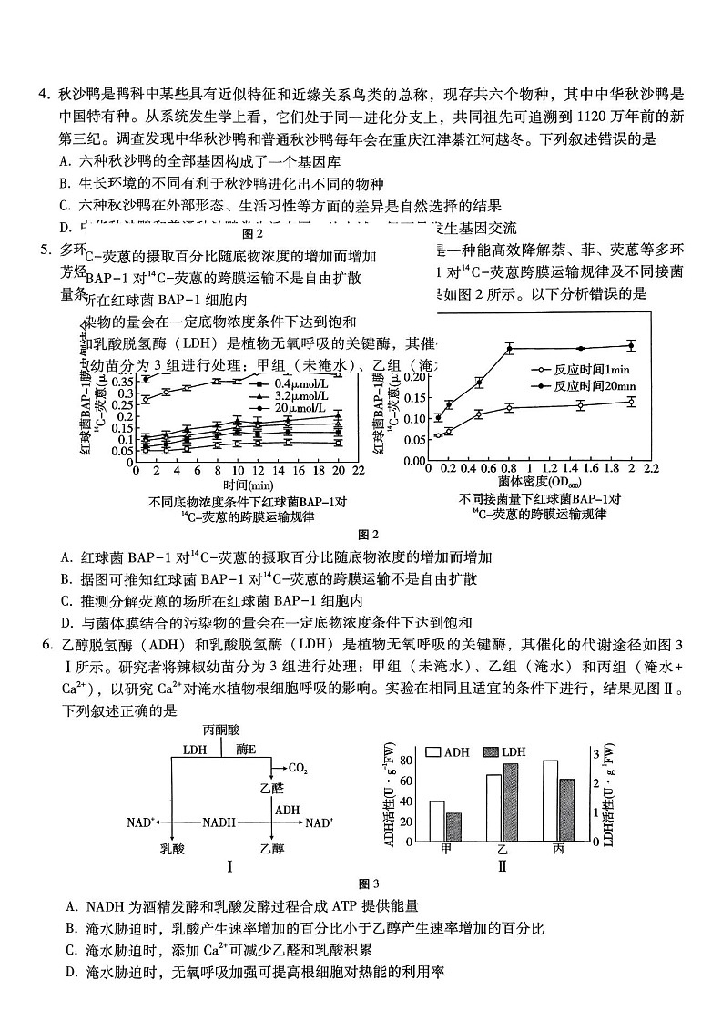 巴蜀中学2025届高考适应性月考卷（五）生物试题（含答案）第2页