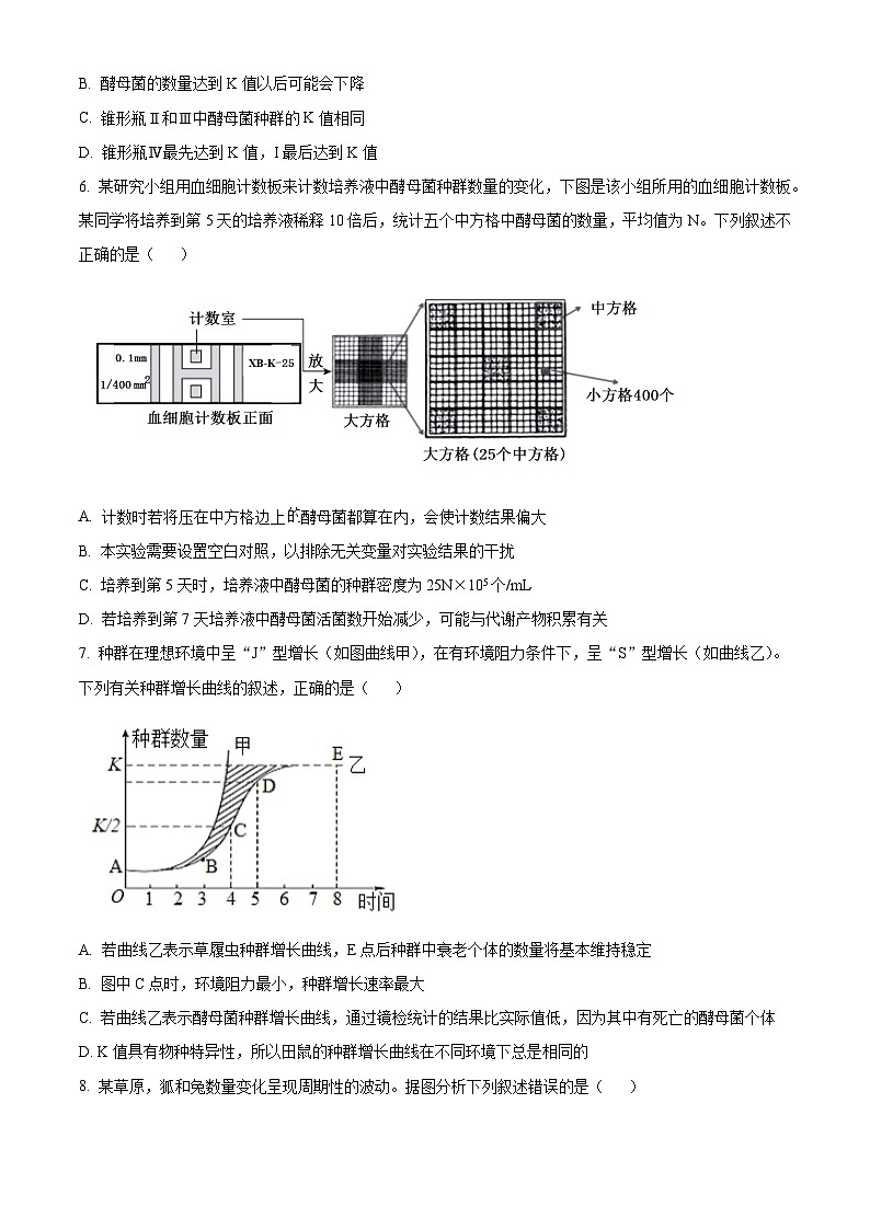 人教版高二下学期期中生物试题 无答案第3页