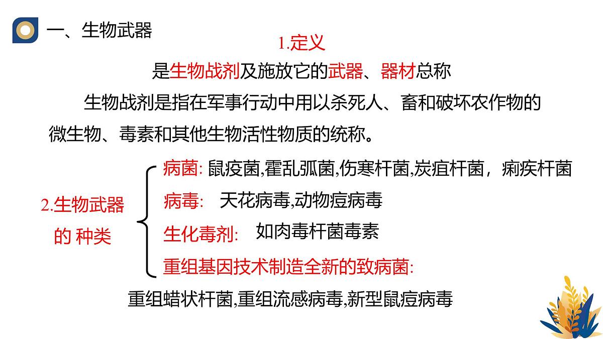 人教版高中生物选修3《4-3 禁止生物武器》教学课件第4页