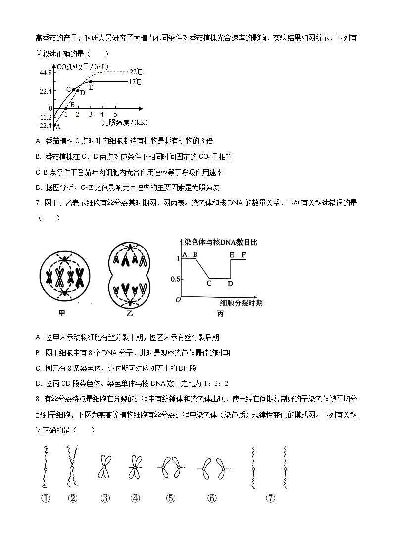 高一下学期期中人教版生物试题 无答案第3页