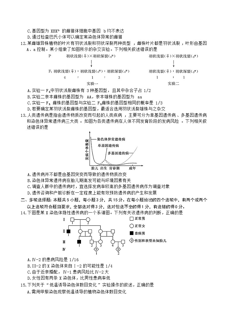 河北省沧州市四校联考2024-2025学年高一下学期6月期末质量检测生物试卷（含答案）第3页