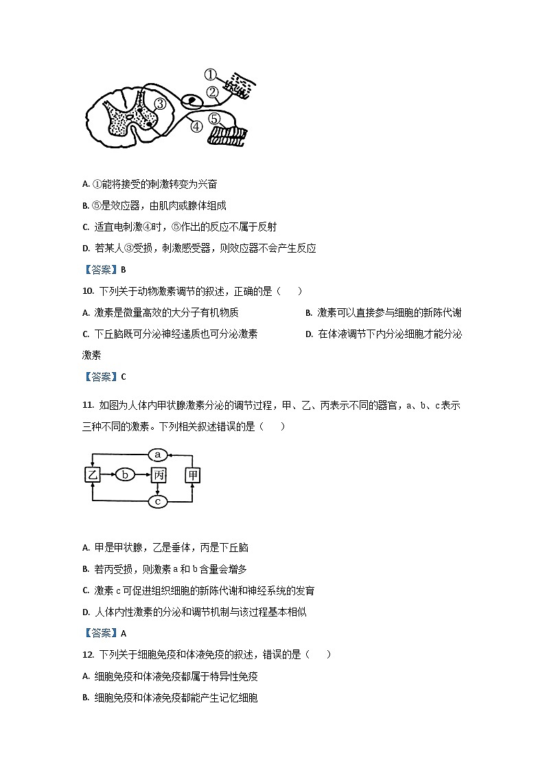 高二上学期期末人教版生物试题 无答案第3页