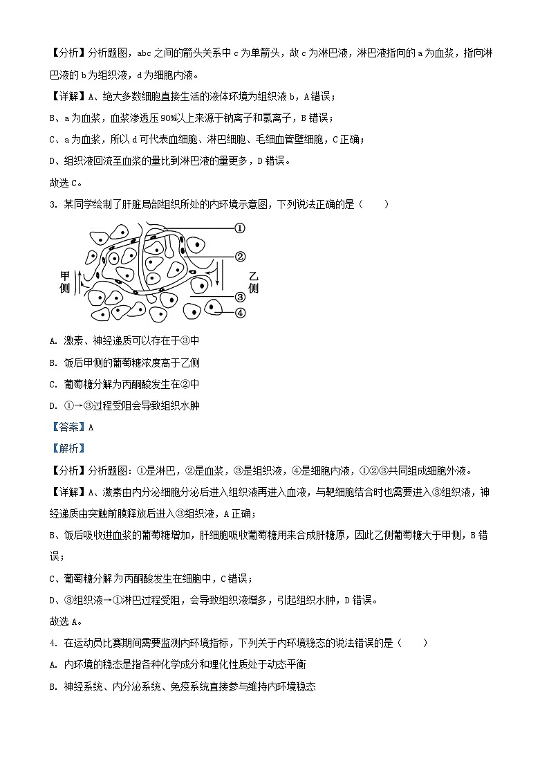 四川省南充市2024_2025学年高二生物上学期期中试题含解析第2页