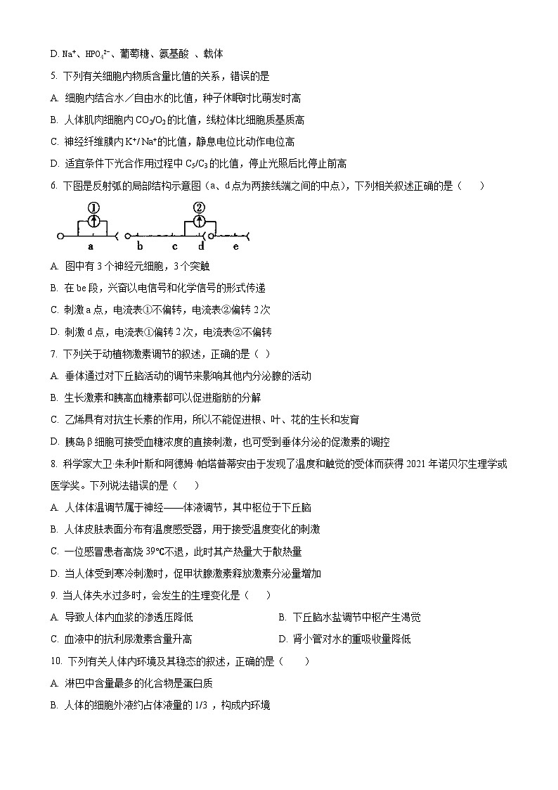高二上学期期末人教版生物试题 （人教版高中生物选修2 无答案)第2页