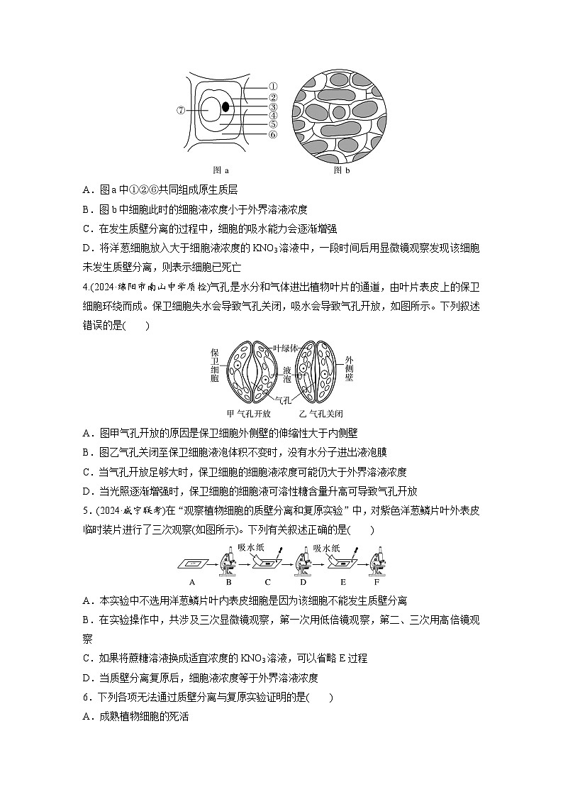 【备考2026】高考生物一轮复习资源：第2单元 课时练7 水进出细胞的原理（课时精练）（学生版）第2页