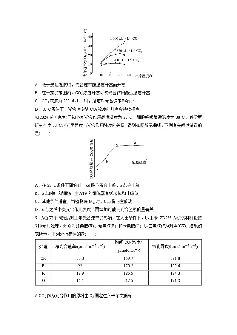 【备考2026】高考生物一轮复习资源：第3单元 课时练14 光合作用的影响因素及其应用（课时精练）（学生版）第2页