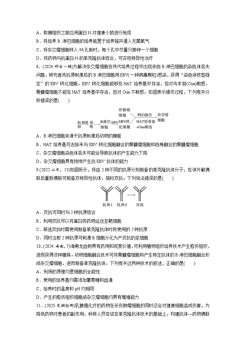 【备考2026】高考生物一轮复习资源：第10单元 课时练52 动物细胞工程（课时精练）（学生版）第3页