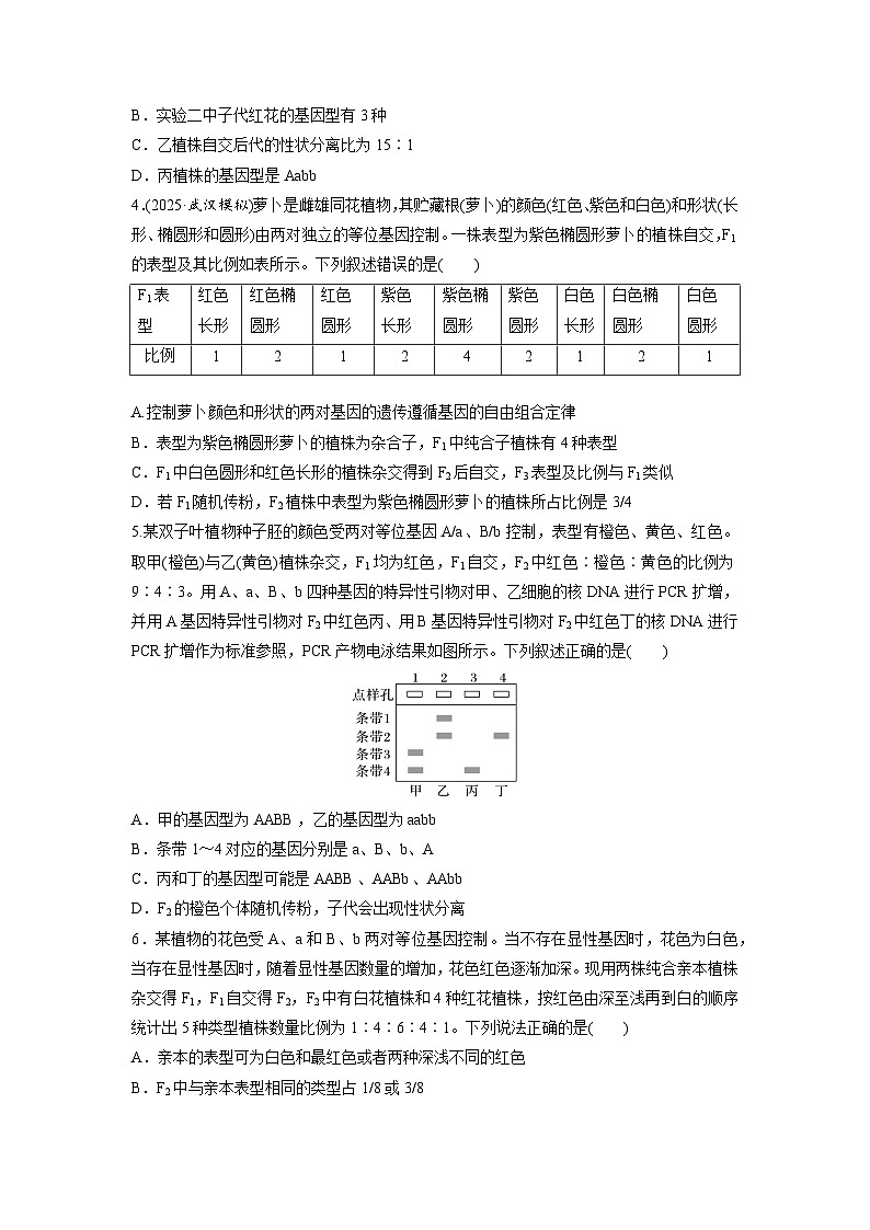 【备考2026】高考生物一轮复习资源：第5单元 专题突破7 自由组合定律中的特殊分离比（课时精练）（学生版）第2页
