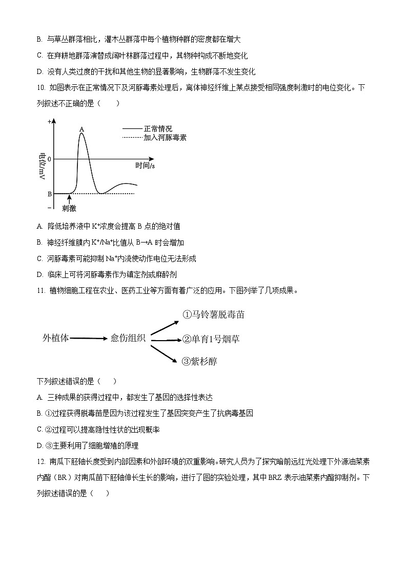 2024年辽宁省葫芦岛市高三二模生物试题、  Word版无答案第3页
