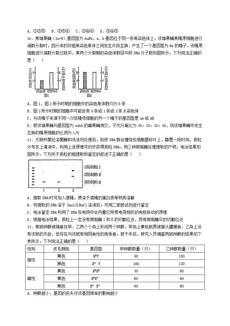四川省南充市2024_2025学年高三生物上学期12月月考试题第3页