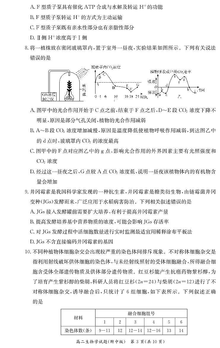 生物-湖南师范大学附属中学2024-2025高二下期末考试（含答案）第3页