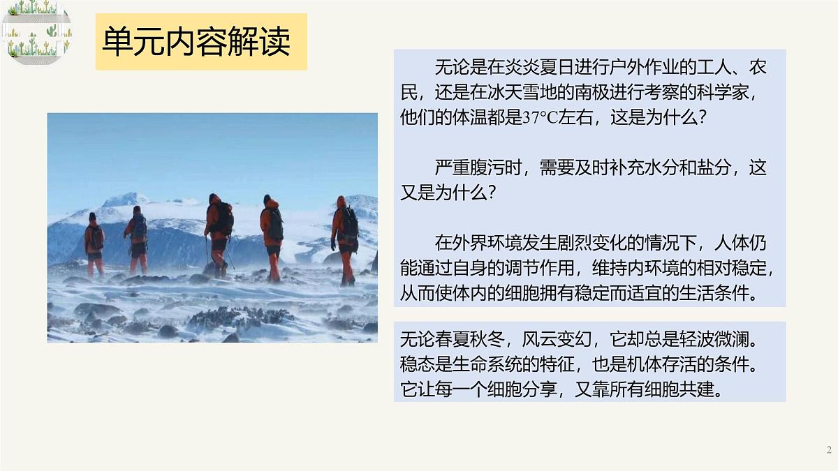 人教版高中生物选修1《第一章 人体的内环境和稳态（单元解读课件）》课件第2页