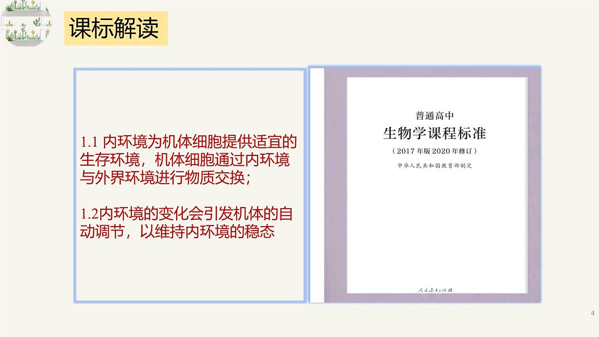 人教版高中生物选修1《第一章 人体的内环境和稳态（单元解读课件）》课件第4页