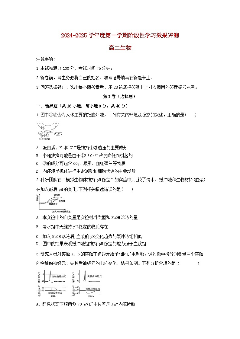 陕西省西安市部分学校2024_2025学年高二生物上学期12月联考试题第1页