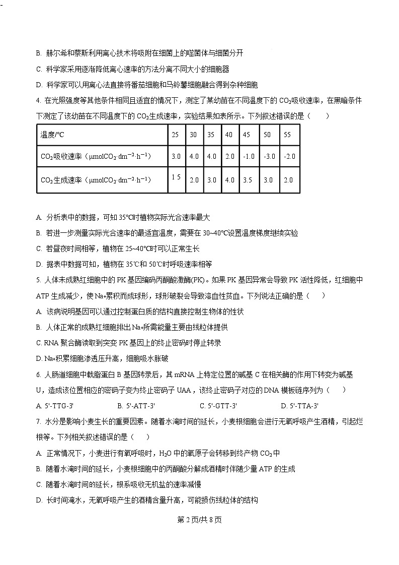 海南省文昌中学2024-2025学年高三上学期第三次月考生物（含答案）第2页