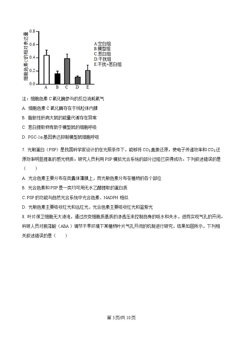 湖北省部分高中协作体2024-2025学年高一下学期6月期末生物试题  Word版无答案第3页