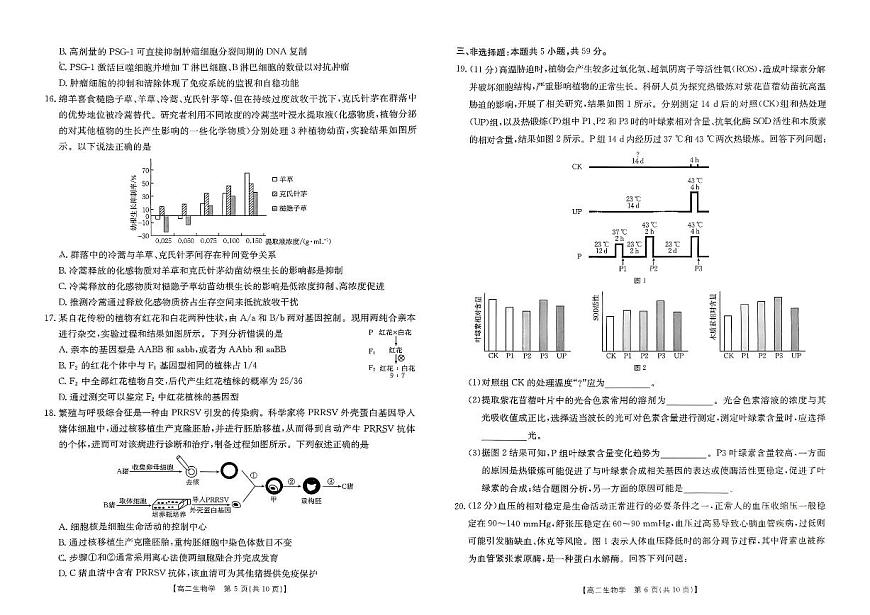 河北省金太阳“五个一”名校联盟2025届新高二下学期7月期末（25-573B）-生物试题+答案第3页