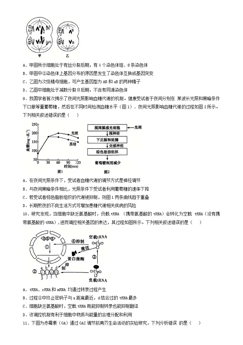 湖南省长沙市2024_2025学年高三生物上学期第四次月考试卷含解析第3页