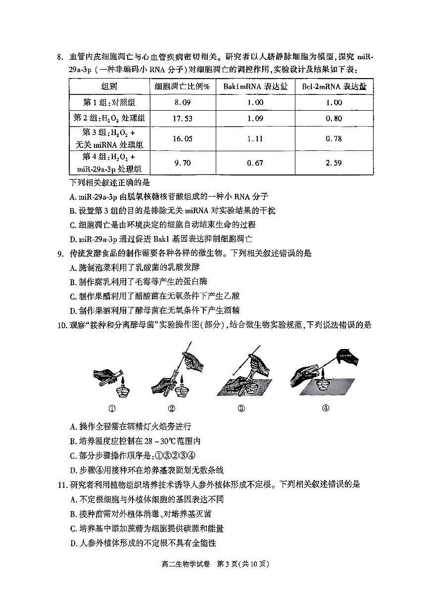 2025北京朝阳高二（下）期末真题生物试卷（教师版）第3页
