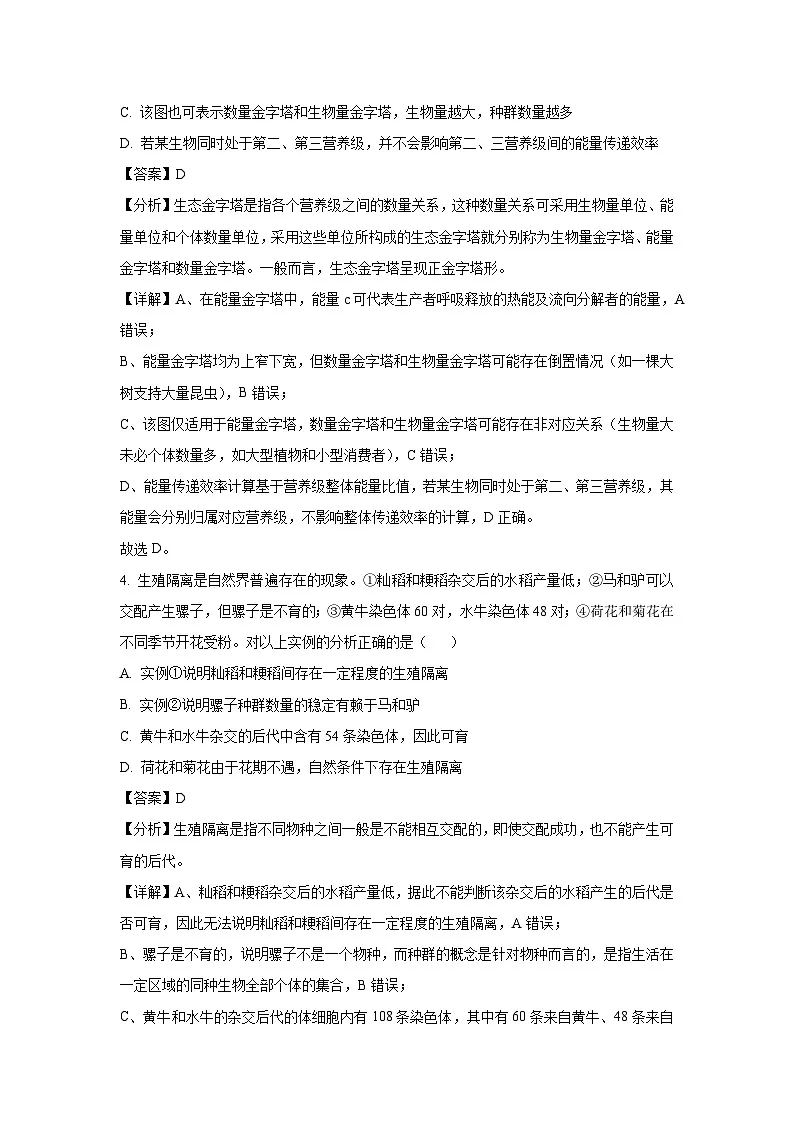 新疆维吾尔自治区喀什地区2025届高三三模[高考模拟]生物试卷（解析版）第3页