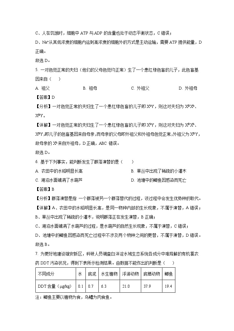 浙江省杭州市2025届高三下学期仿真模拟生物试卷（解析版）第3页