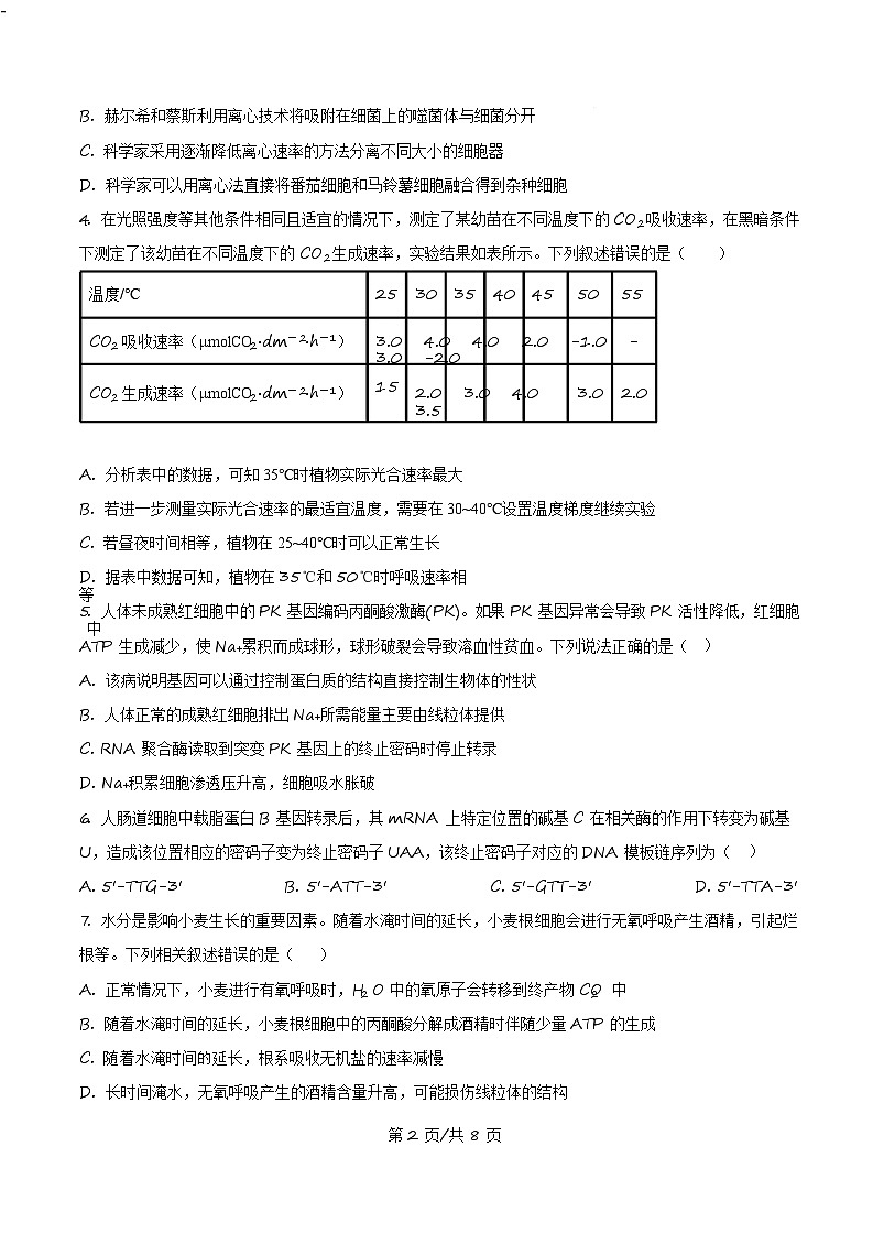 海南省文昌中学2024-2025学年高三上学期第三次月考生物试卷（含答案）第2页