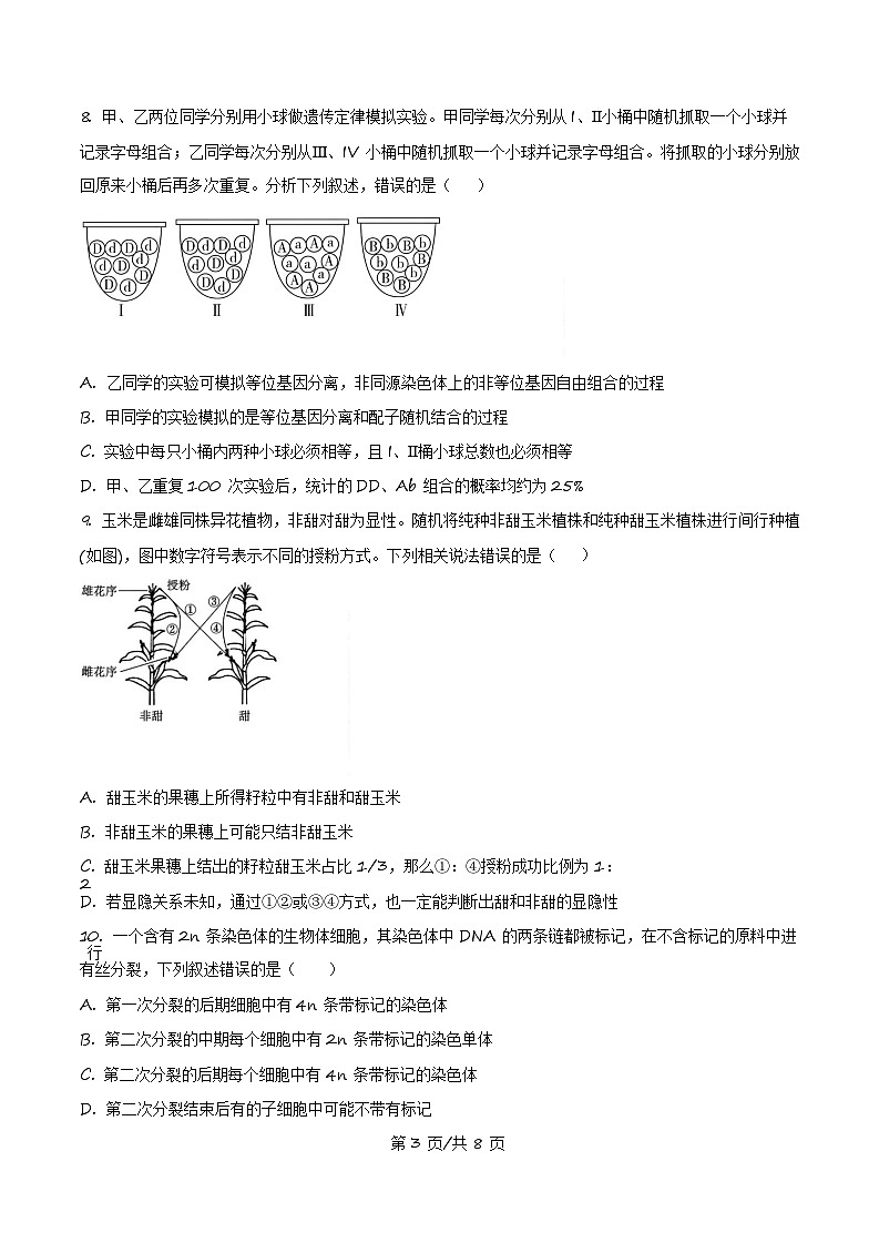 海南省文昌中学2024-2025学年高三上学期第三次月考生物试卷（含答案）第3页