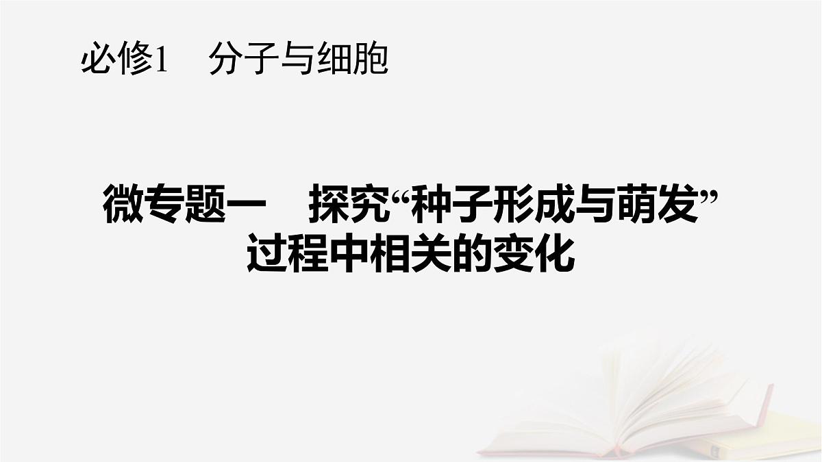 2026届高考生物一轮总复习必修1微专题1探究“种子形成与萌发”过程中相关的变化课件第1页