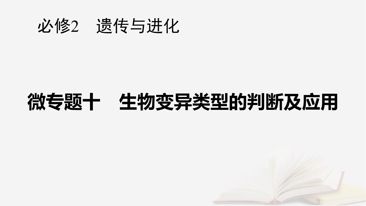 2026届高考生物一轮总复习必修2微专题10生物变异类型的判断及应用课件第1页