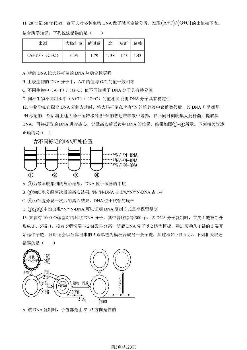 2024北京清华附中高一（下）期末生物试卷（教师版）第3页