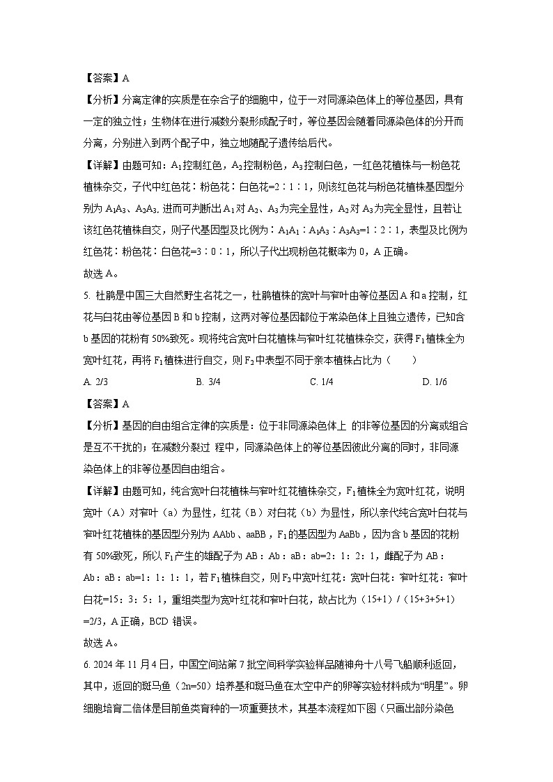 安徽省2025届“江南十校”高一下学期5月阶段联考生物试卷（解析版）第3页