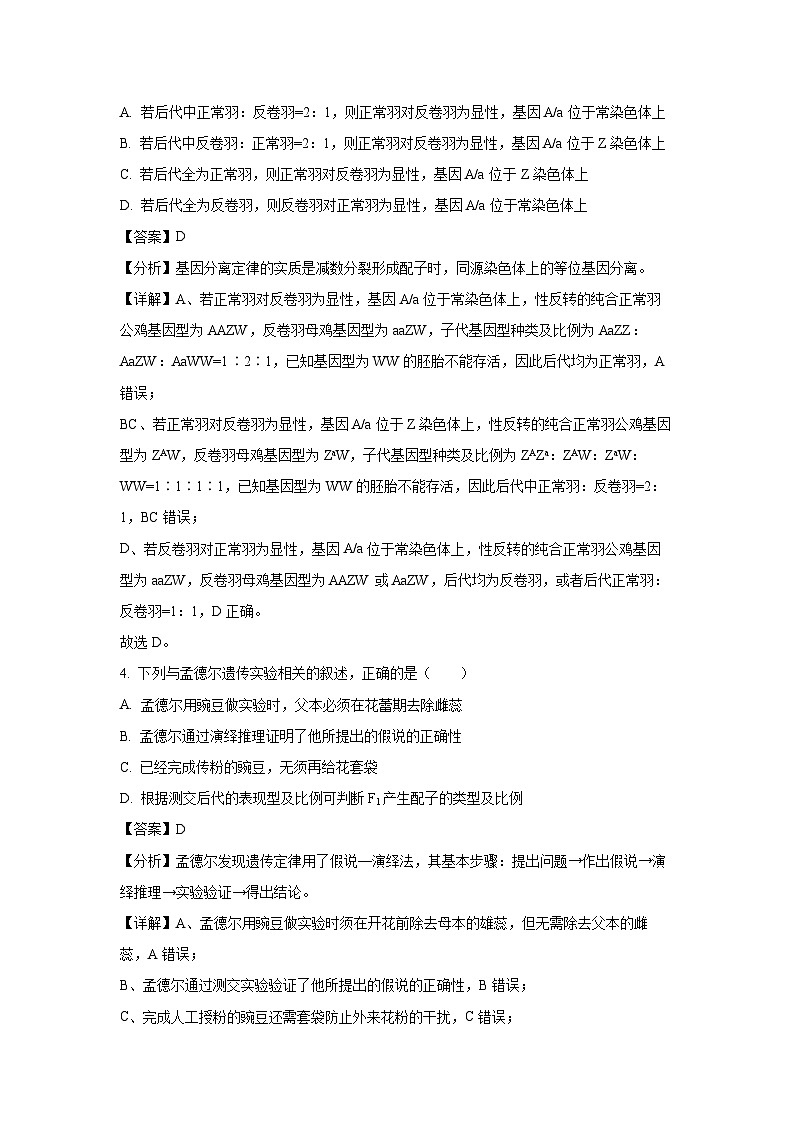 江苏省无锡市2024-2025学年高一下学期3月月考生物试卷（解析版）第3页