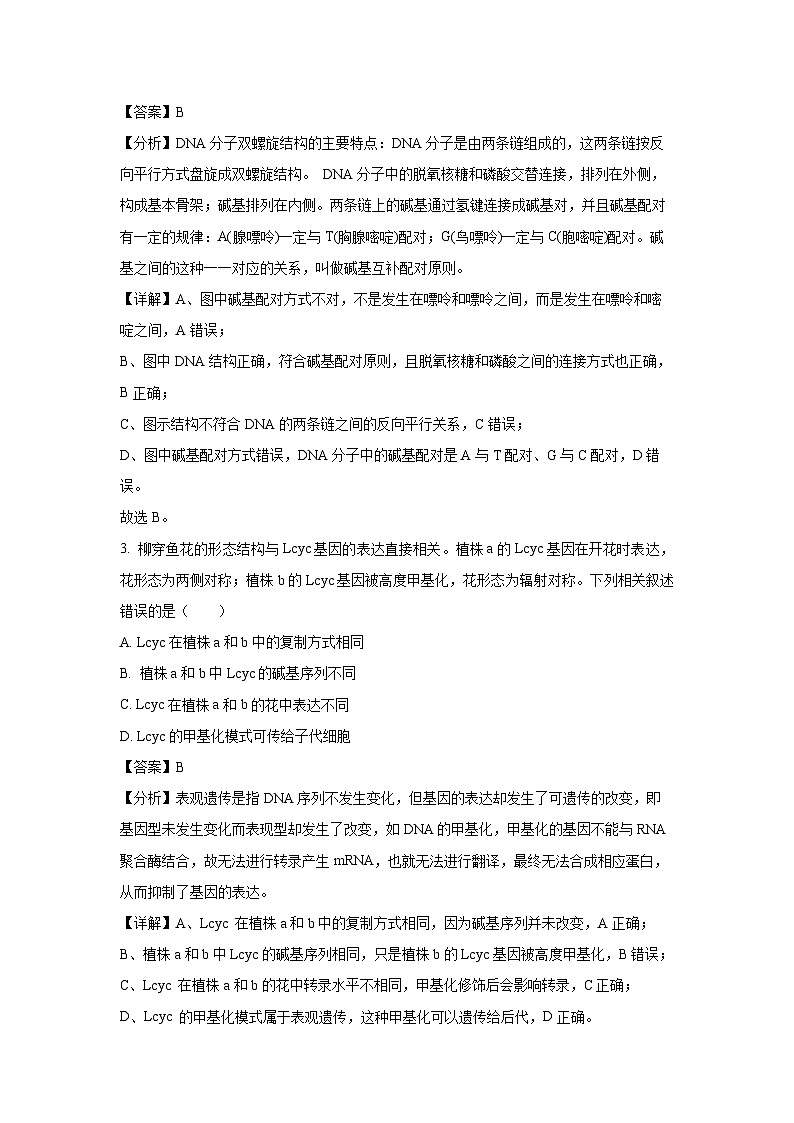 福建省龙岩市一级校联盟2023-2024学年高一下学期4月期中生物试卷（解析版）第2页