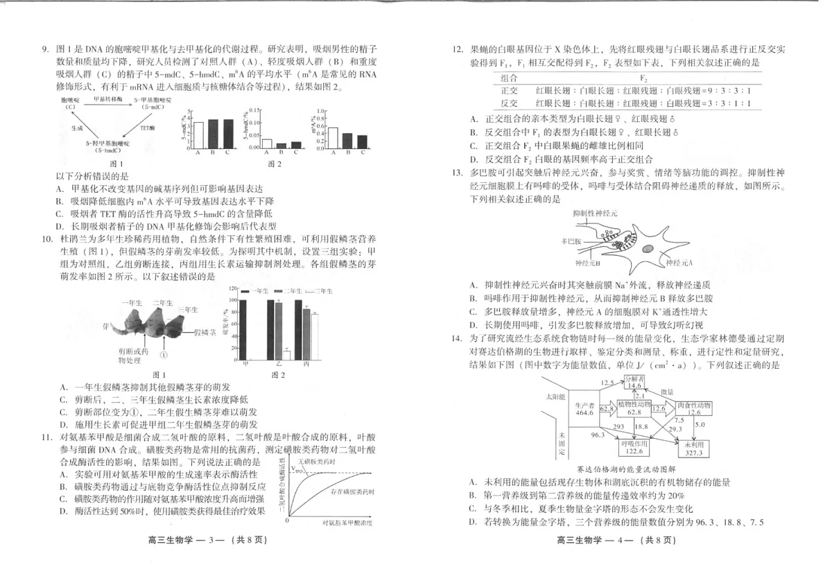 福建省福州市2025届高三第二次质量检测（福州高三二检）-生物试题（含答案）第2页