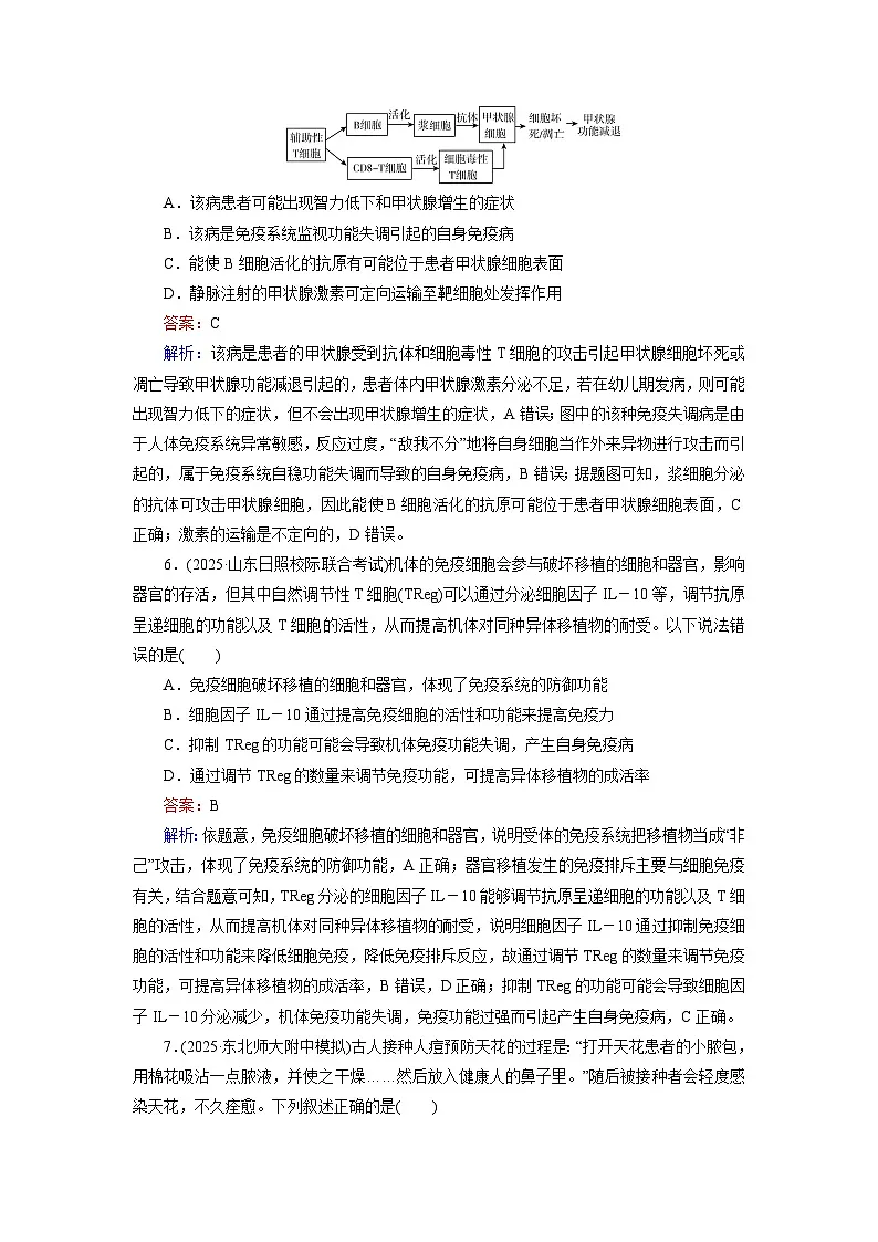 2026届高考生物一轮总复习提能训练练案33免疫调节第3页