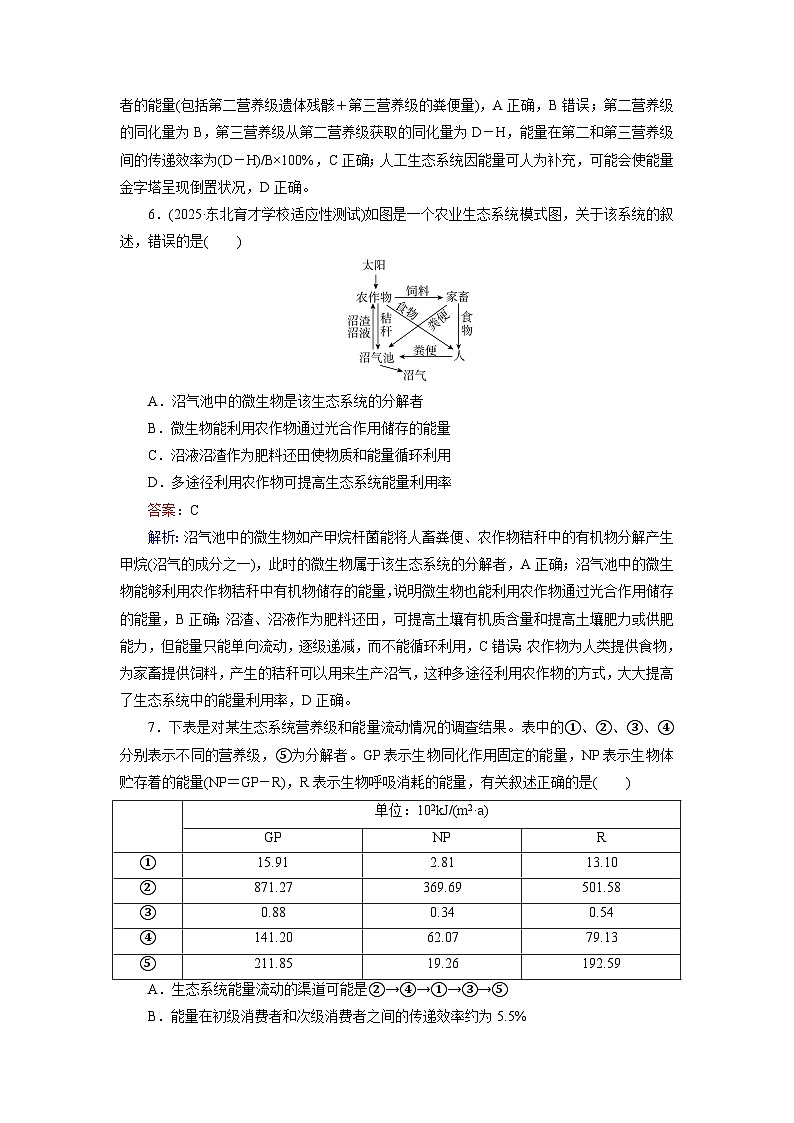 2026届高考生物一轮总复习提能训练练案37生态系统的结构与能量流动第3页