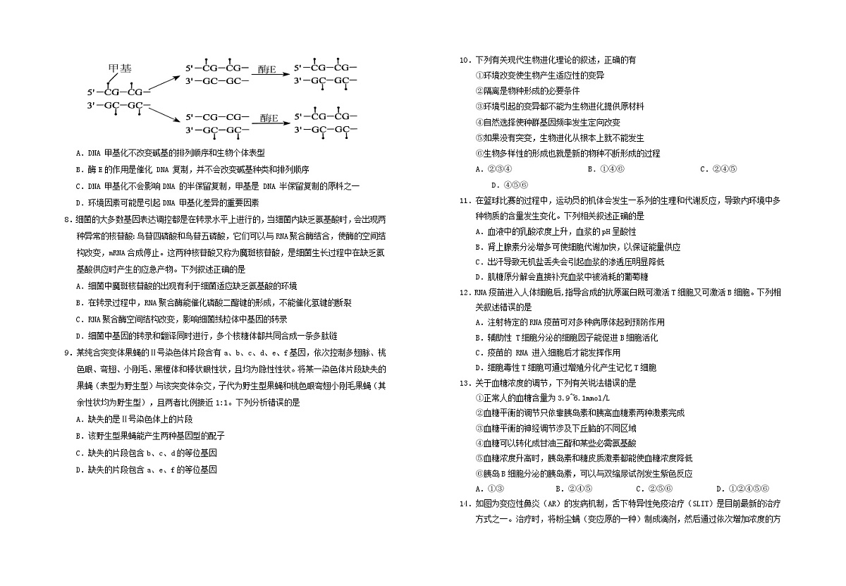 宁夏银川市2025届高三生物上学期第五次月考试题第2页